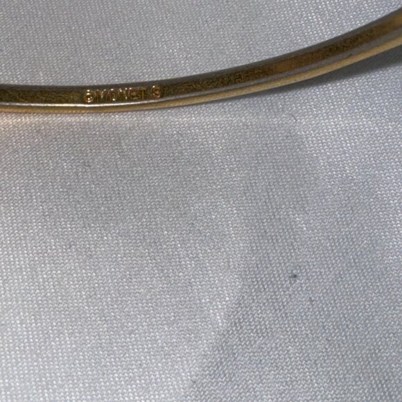 8" Vintage Monet Goldtone Faceted Bangle Bracelet - Picture 7 of 11